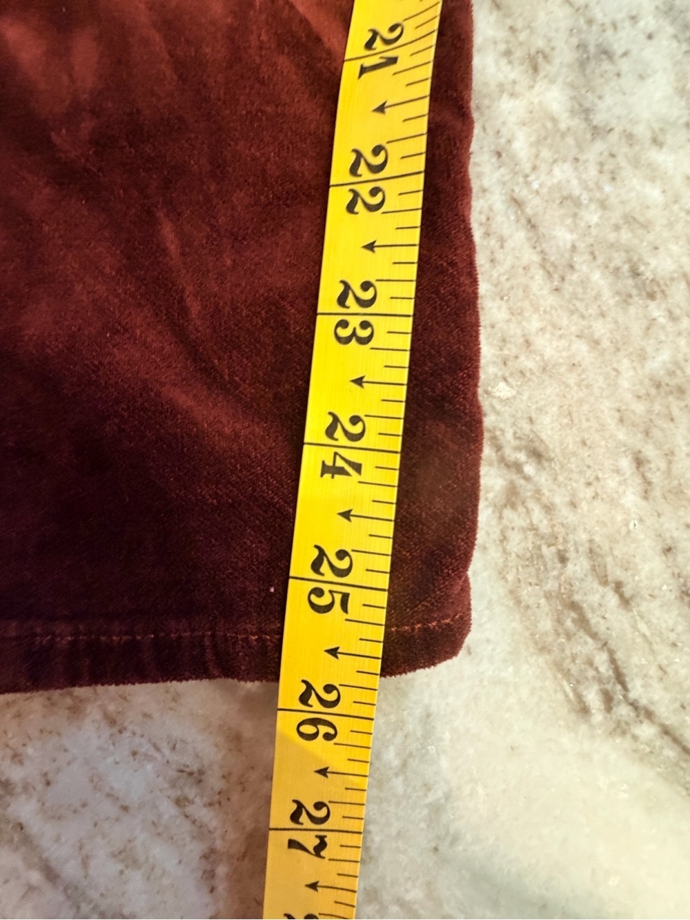 LOFT Burgundy Velvet Skinny Pants Women’s 10P 30 Petite - Picture 11 of 12